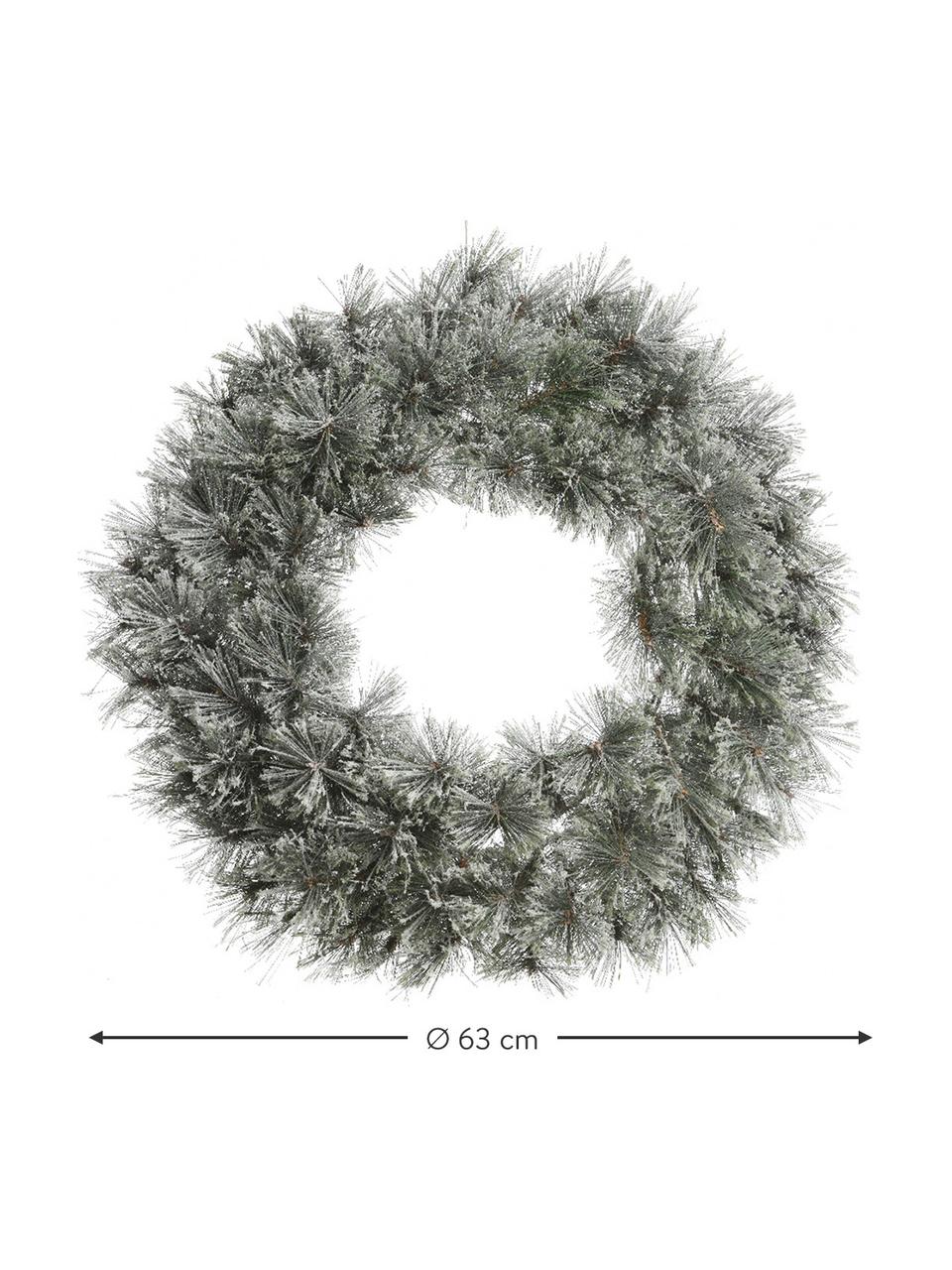 Couronne de Noël décorative Carol, Vert, blanc, Ø 63 x prof. 20 cm