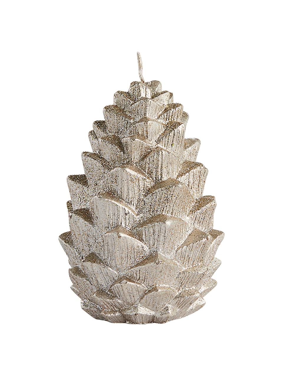 Kaars Nordic Pine in de vorm van dennenappels, Paraffinewas, Goudkleurig, Ø 7 cm, H 10 cm