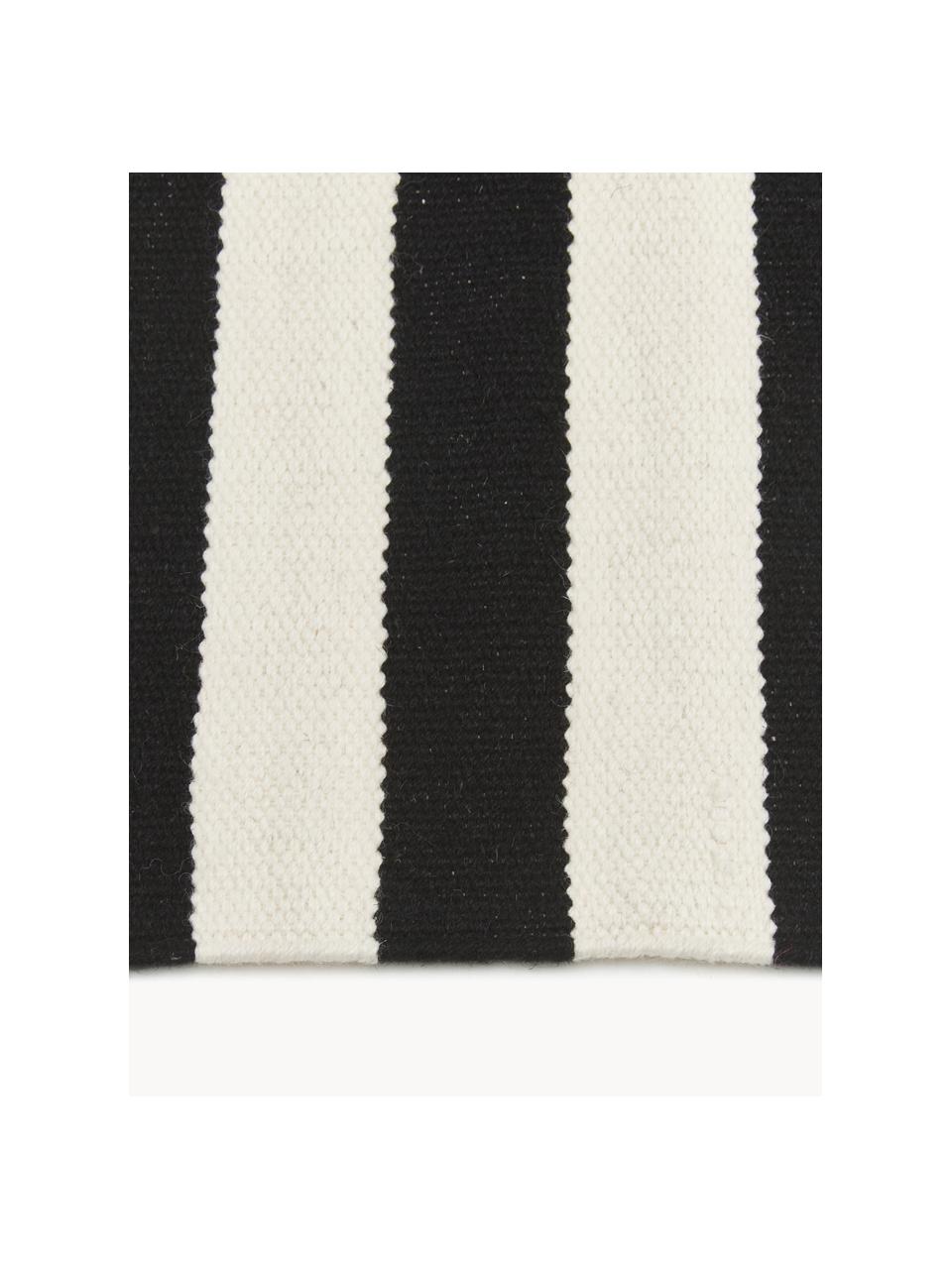 Tappeto Kilim a righe tessuto a mano Donna, Retro: 100% cotone Nel caso dei , Nero, bianco crema, Larg. 160 x Lung. 230 cm  (taglia M)