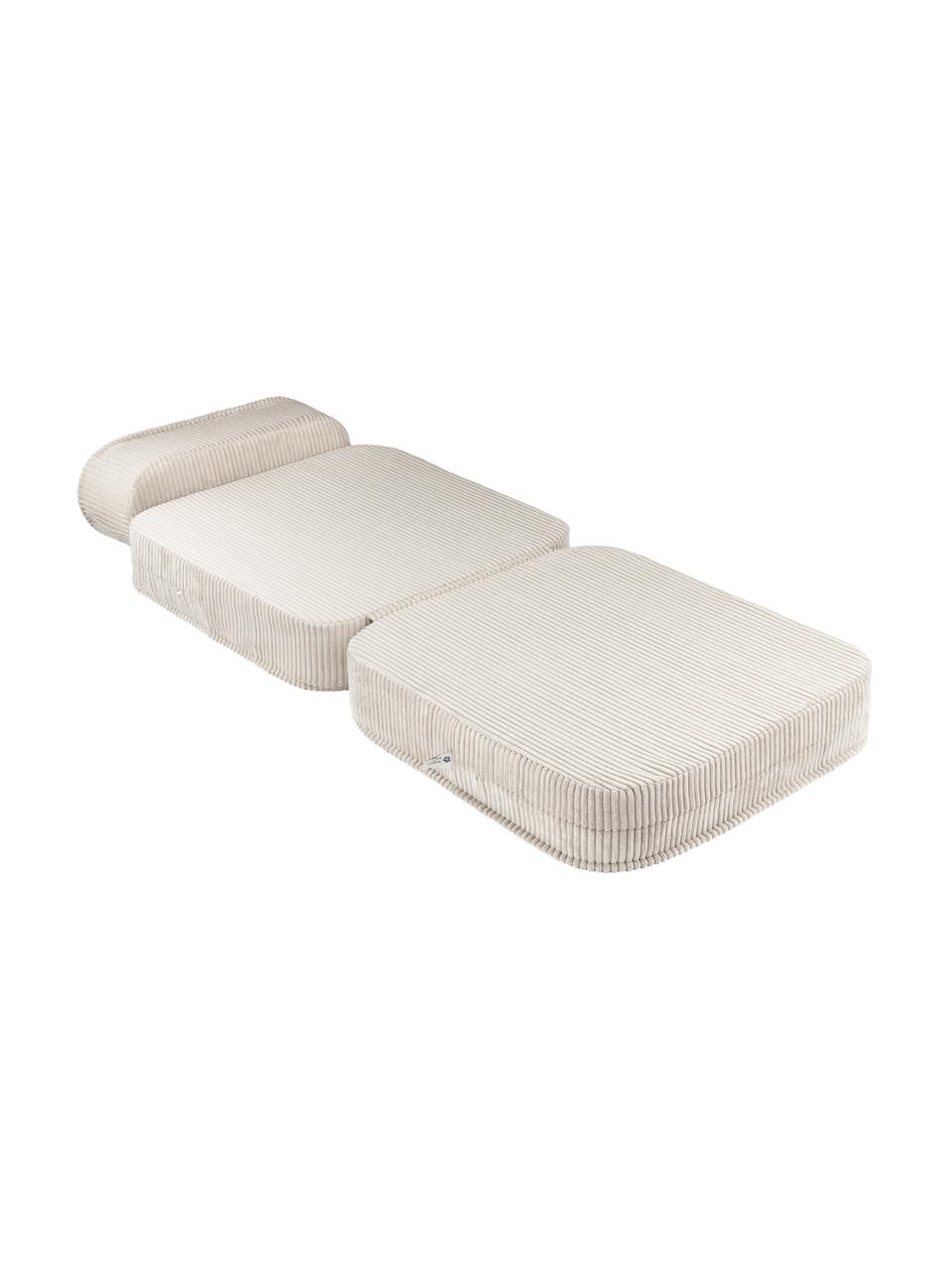 Kinder klapfauteuil Sugar van corduroy, Bekleding: corduroy (100% polyester), Corduroy wit, B 70 x H 40 cm