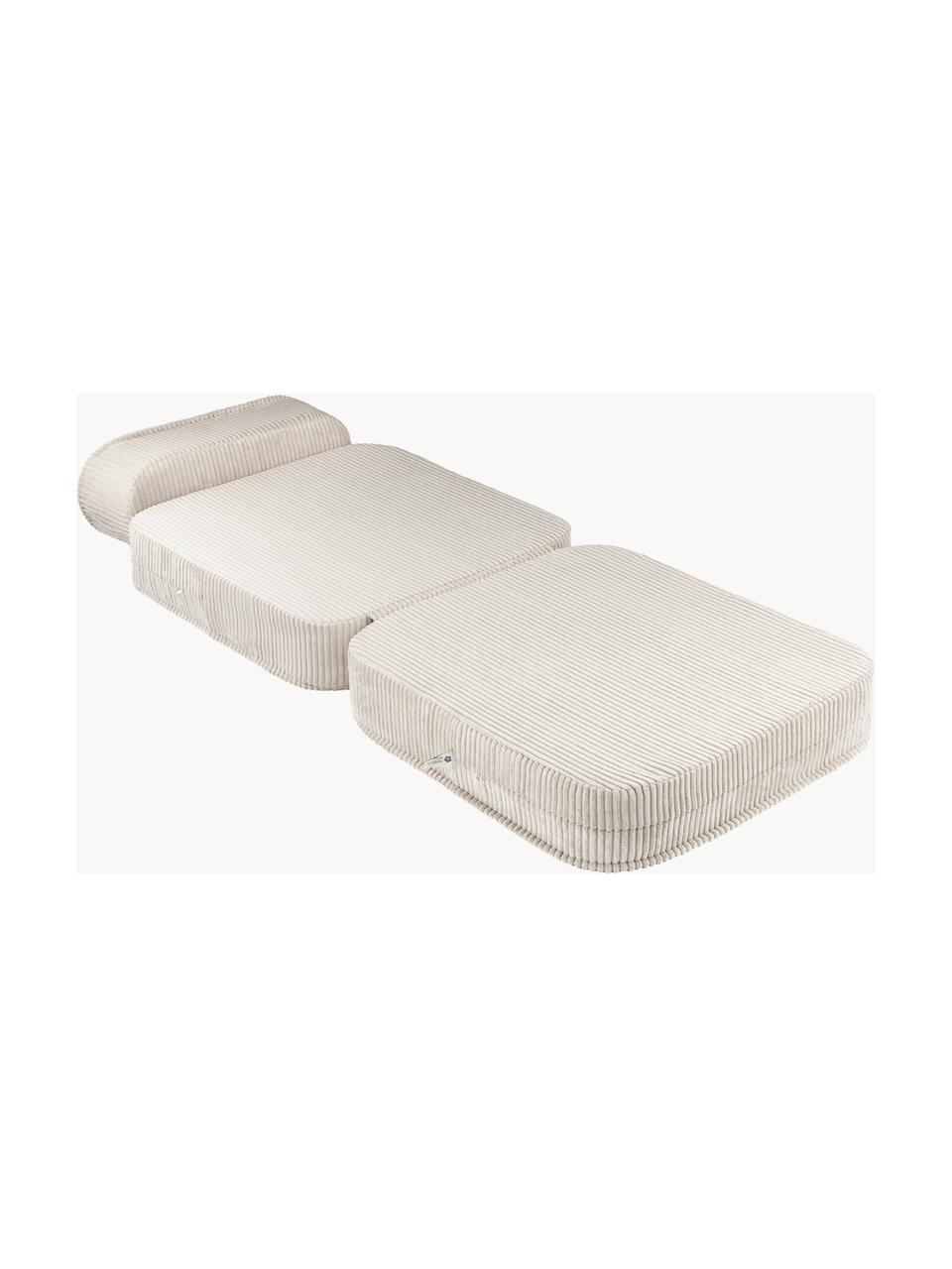 Fotel rozkładany ze sztruksu dla dzieci Sugar, Tapicerka: sztruks (100% poliester) , Biały sztruks, S 70 x W 40 cm