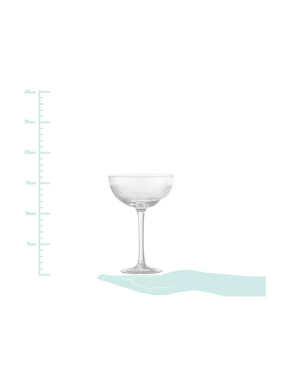 Champagneglazen Serena, 6 stuks, Glas, Transparant, wit, Ø 12 x H 16 cm