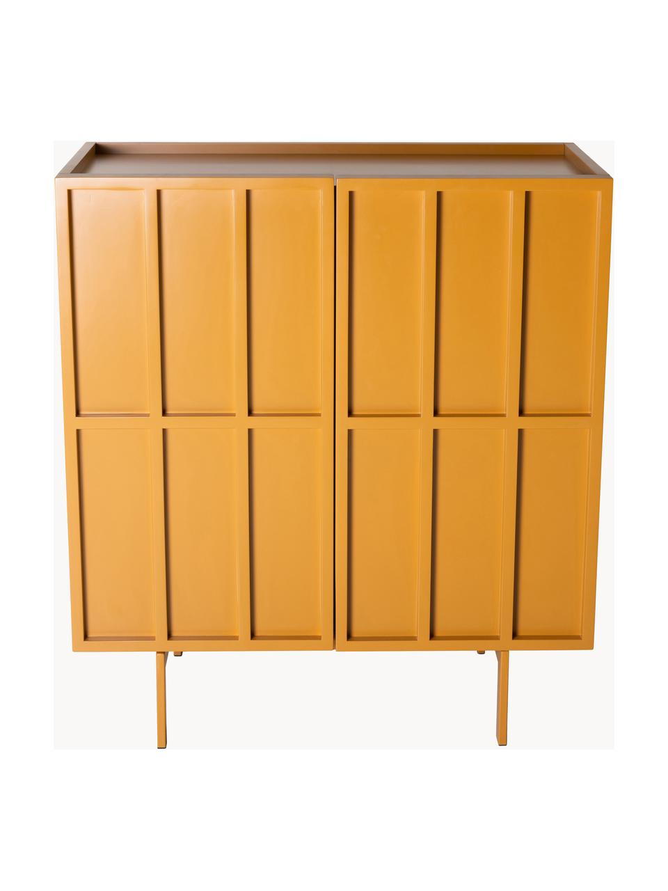 Credenza alta Pebble, Piedini: metallo rivestito, Arancione, Larg. 80 x Alt. 89 cm