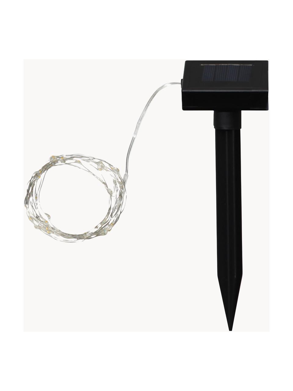 Guirnalda solar de luces Drop, 500 cm, 50 LEDs, Pantalla: plástico, Cable: plástico, Blanco, transparente, L 500 cm