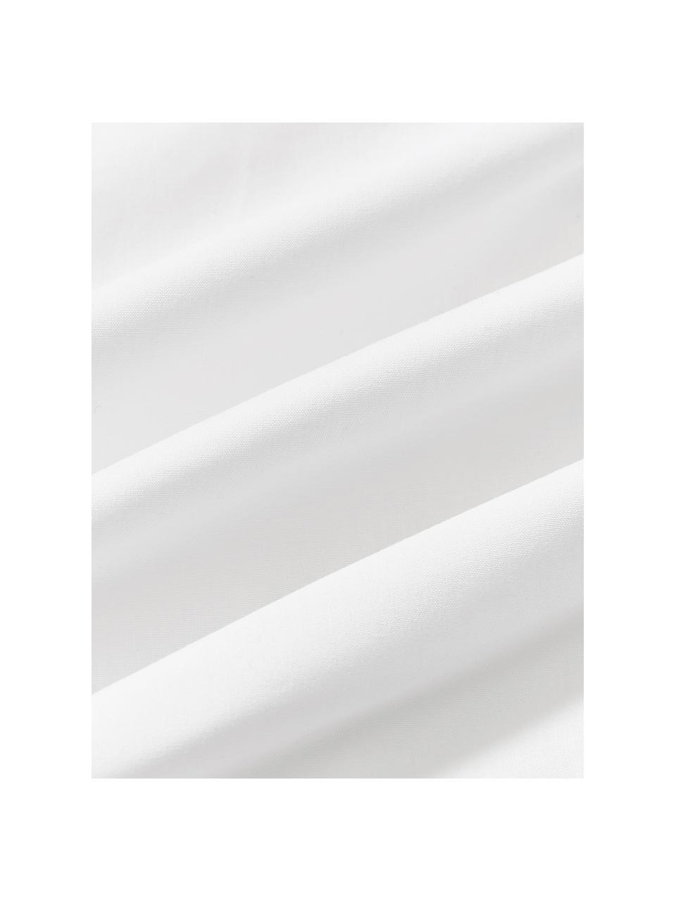 Copripiumino in cotone percalle con motivo trapuntato effetto origami Brody, Bianco, Larg. 200 x Lung. 200 cm