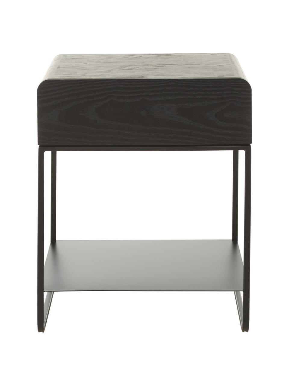 Table de chevet Sally, Noir, larg. 45 x haut. 58 cm