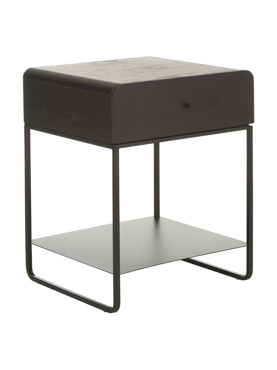 Table de chevet Sally, Noir, larg. 45 x haut. 58 cm