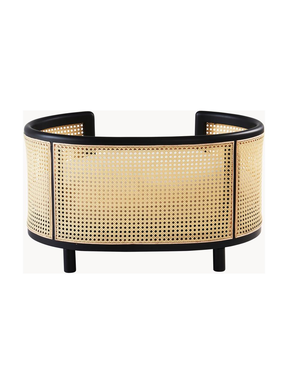 Cuccia per animali in rattan Zleep, Struttura: rattan, pannelli MDF (fib, Beige chiaro, nero, Larg. 80 x Prof. 56 cm