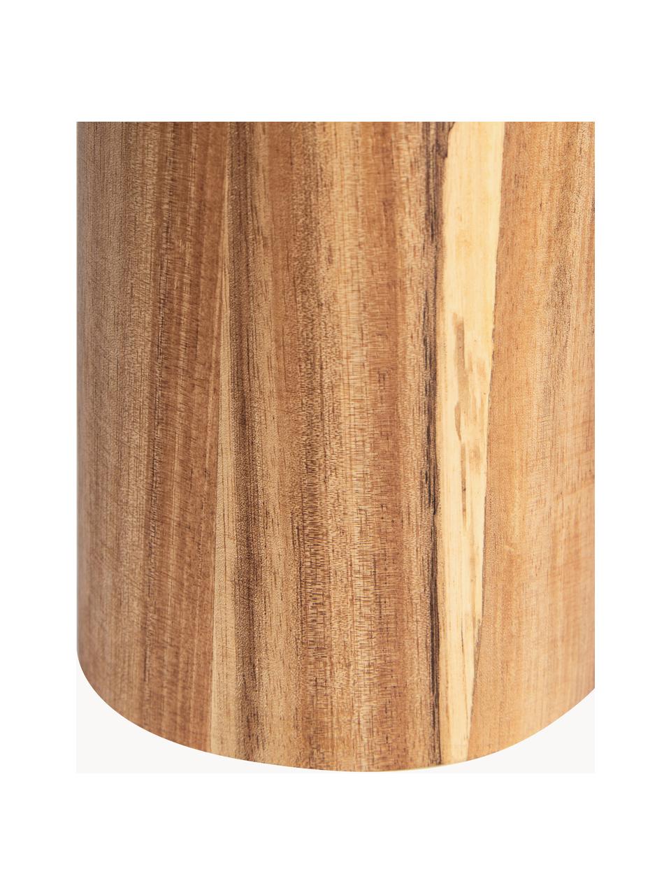 Scopino in legno di acacia Wood, Contenitore: legno d'acacia, Manico: plastica effetto acciaio, Legno d'acacia, Ø 10 x Alt. 36 cm