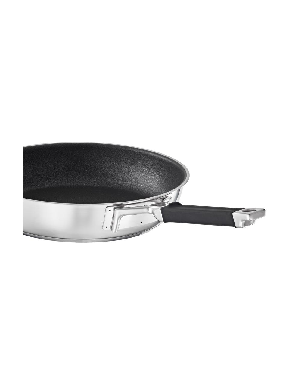 Sauteuse inox avec revêtement anti-adhésif Silence Pro, Ø 24 cm, Acier inoxydable 18/10, Couleur argentée, noir, Ø 34 x haut. 10 cm