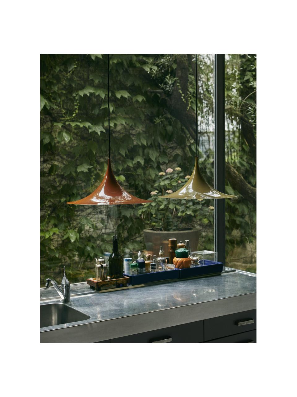 Lámpara de techo Semi, tamaños diferentes, Aluminio recubierto, Terracota brillante, Ø 30 x Al 15 cm