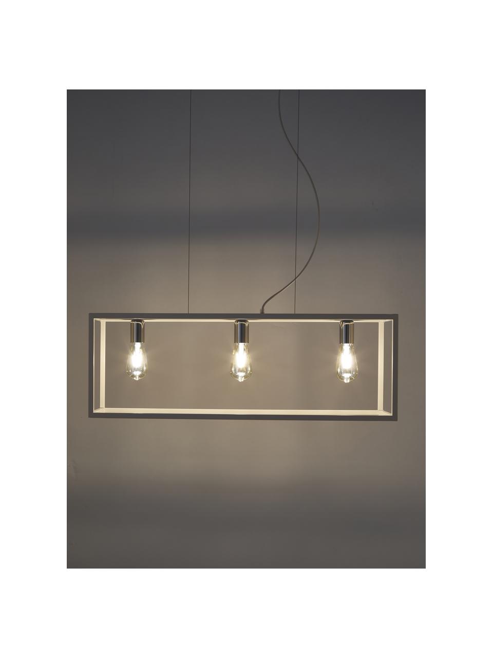 Duża lampa wisząca Cohen, Biały, odcienie srebrnego, S 85 x G 29 cm