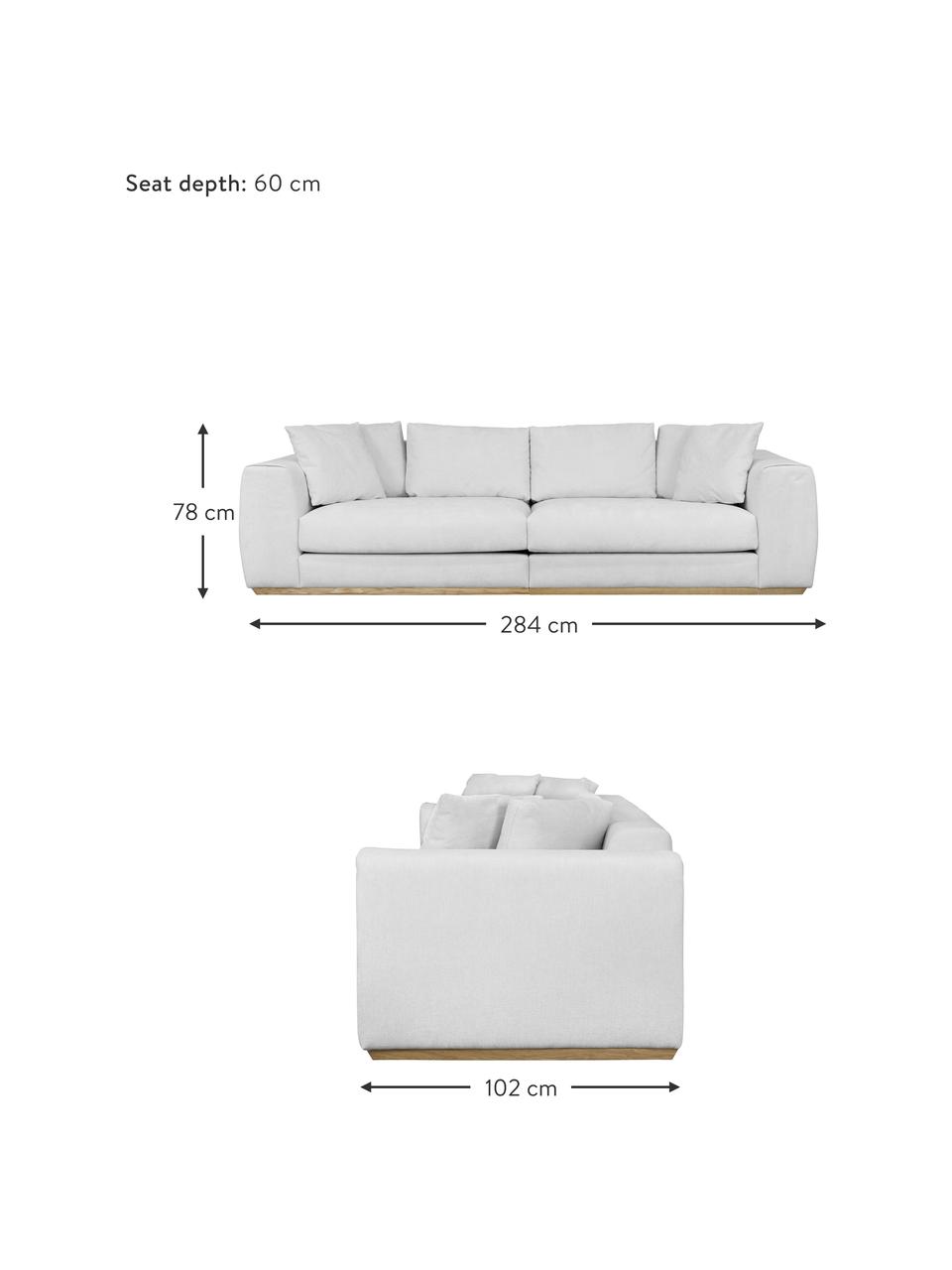 Sofa Vienna (4-osobowa), Tapicerka: 100% poliester Dzięki tka, Szara tkanina, S 284 x G 102 cm