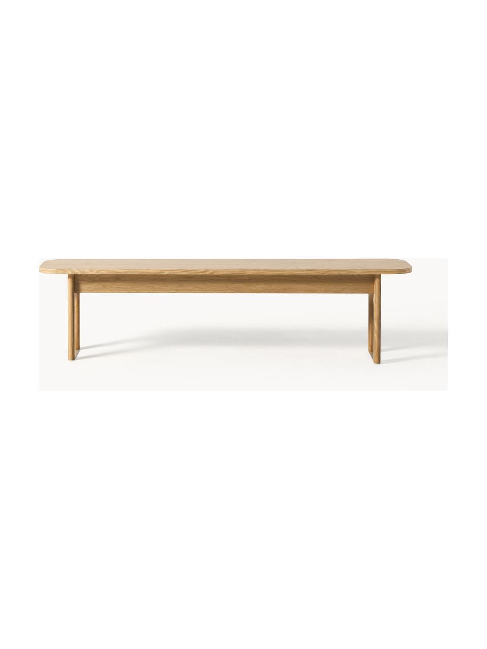 Zitbank Apollo, Zitvlak: gelakt eikenhoutfineer, Poten: eikenhout (FSC-gecertific, Gelakt eikenhout, B 180 x D 37 cm