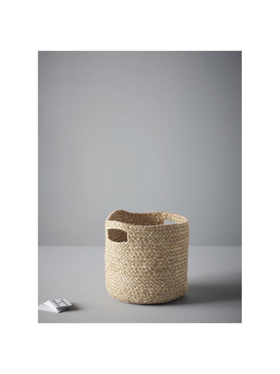 Corbeille de rangement Braid, Jute, coton, Beige, Ø 25 x haut. 25 cm