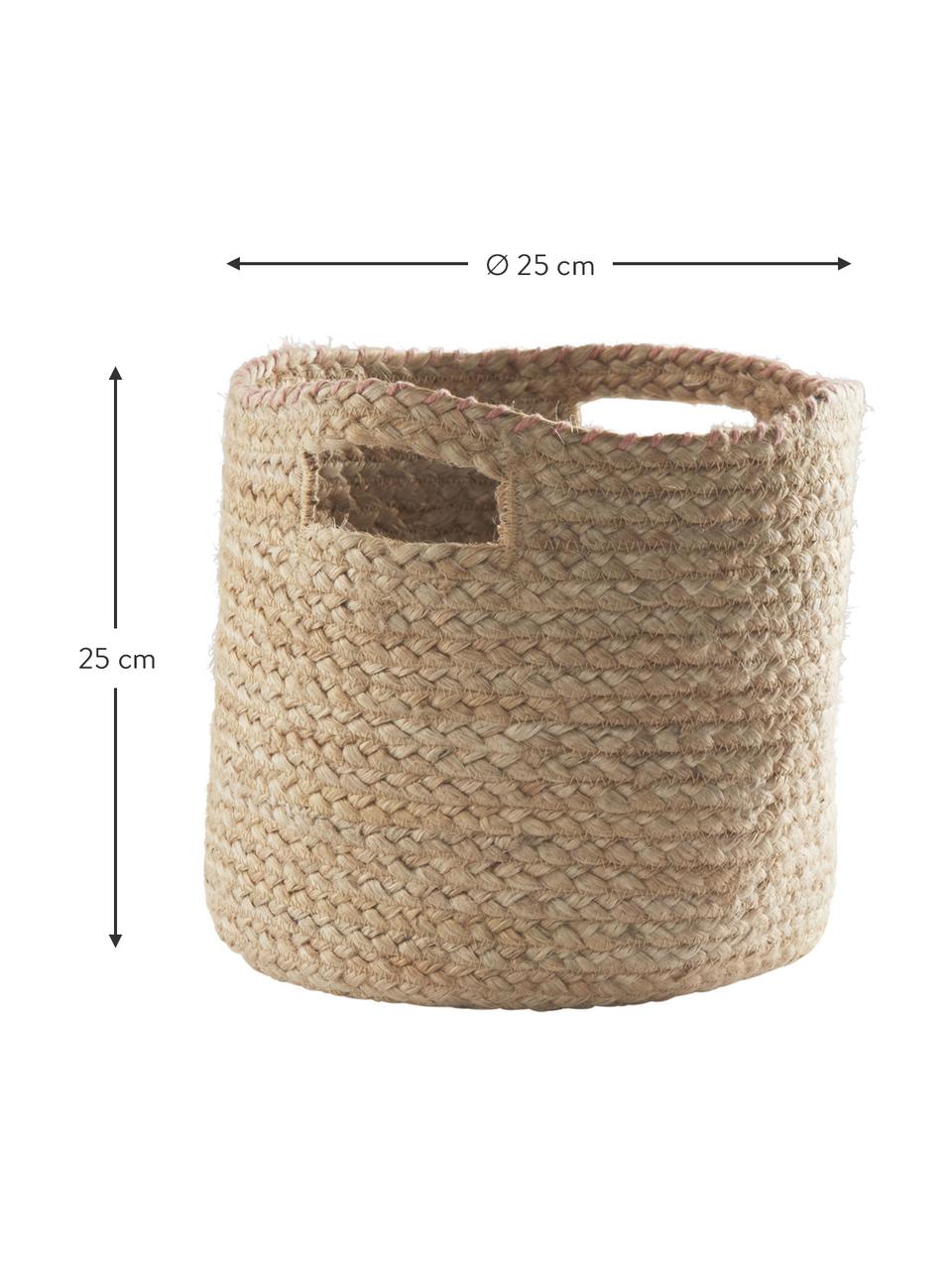 Corbeille de rangement Braid, Jute, coton, Beige, Ø 25 x haut. 25 cm