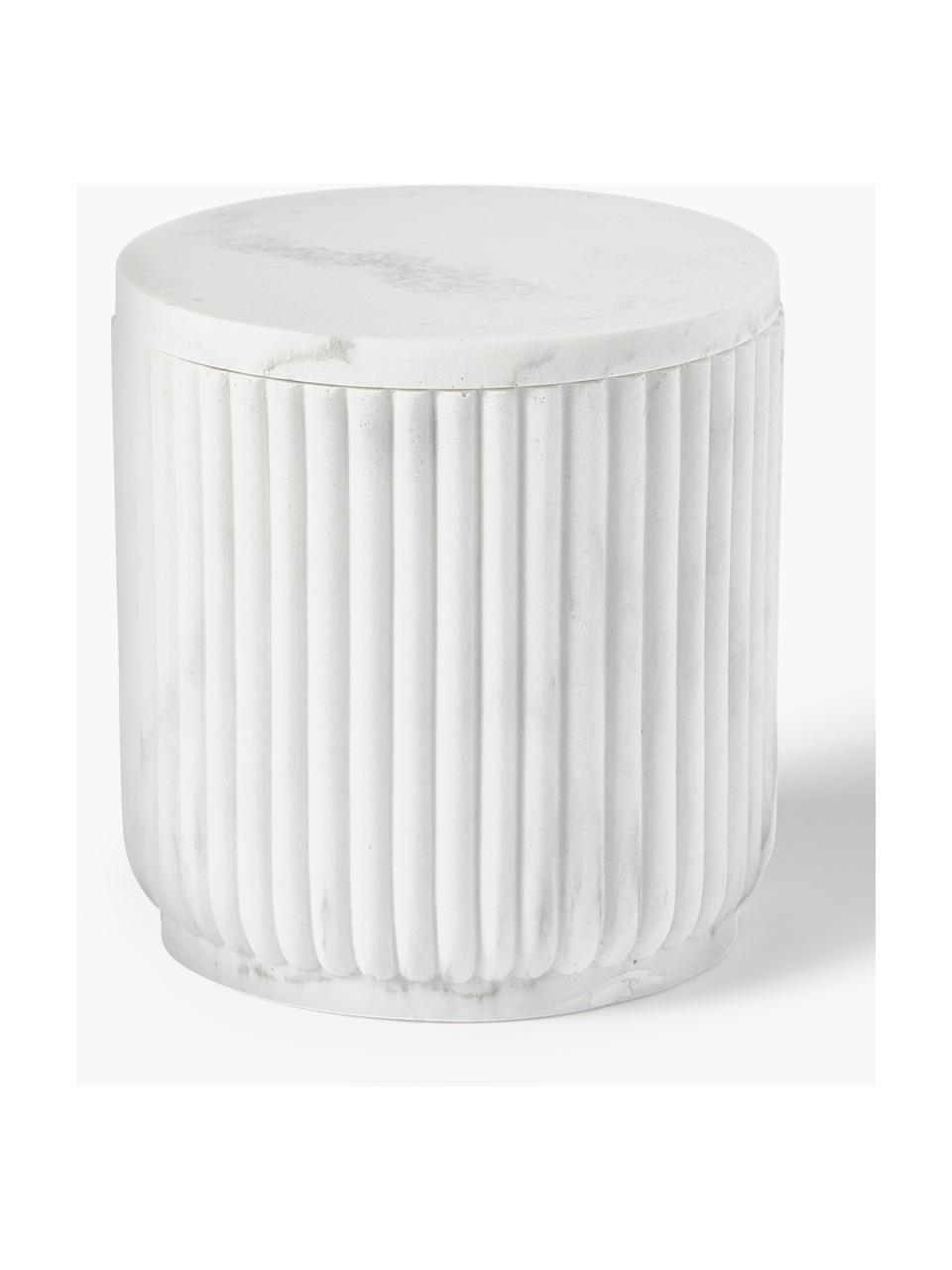 Set de accesorios de baño Kacie, 3 pzas., Dosificador: plástico, Blanco en look mármol, Set de diferentes tamaños