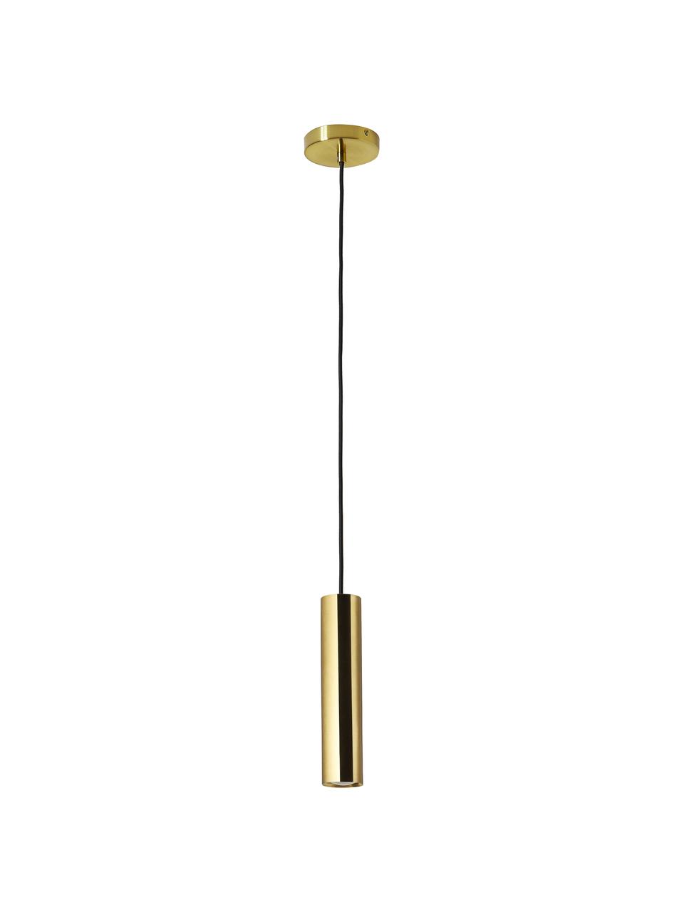 Kleine Pendelleuchte Paris, Lampenschirm: Stahl, beschichtet, Baldachin: Stahl, beschichtet, Goldfarben, Ø 6 x H 28 cm