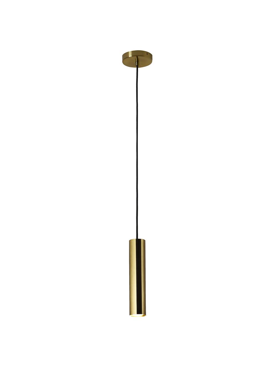 Kleine Pendelleuchte Paris, Lampenschirm: Stahl, beschichtet, Baldachin: Stahl, beschichtet, Goldfarben, Ø 6 x H 28 cm