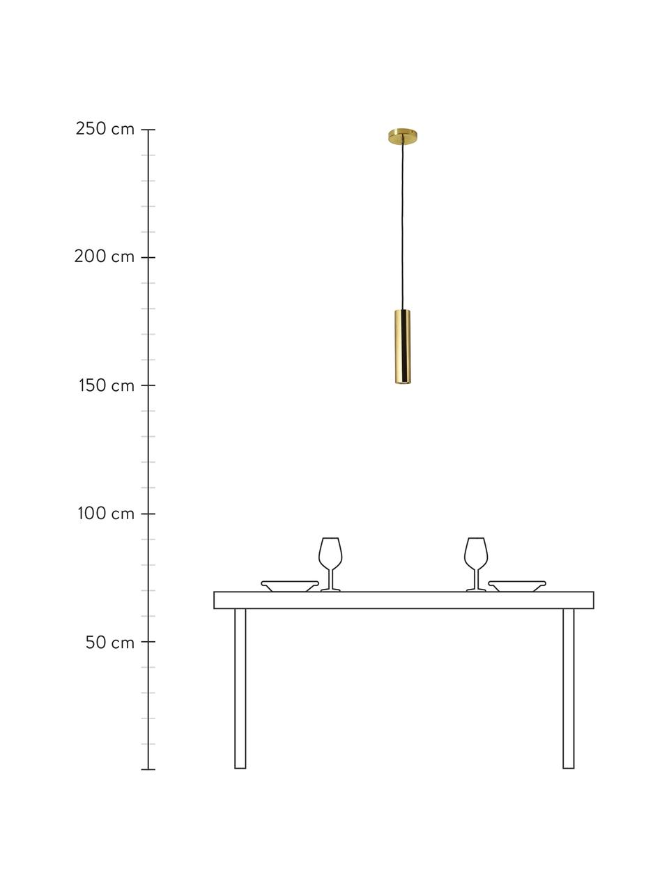 Kleine Pendelleuchte Paris, Lampenschirm: Stahl, beschichtet, Baldachin: Stahl, beschichtet, Goldfarben, Ø 6 x H 28 cm