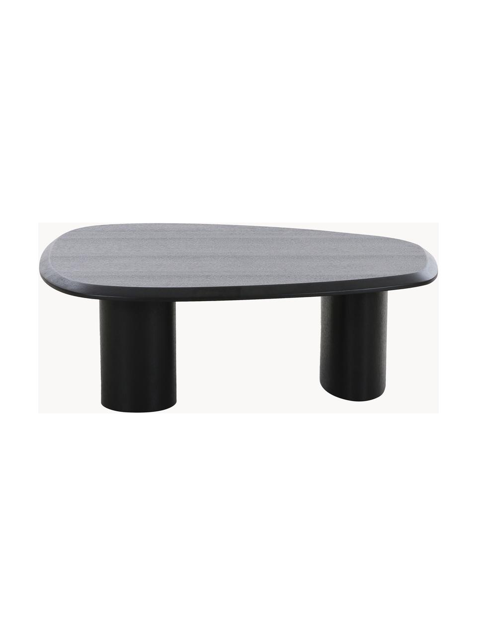 Ovaler Holz-Couchtisch Tirano, Mitteldichte Holzfaserplatte (MDF), Eschenholzfurnier, Schwarz, B 96 x T 78 cm