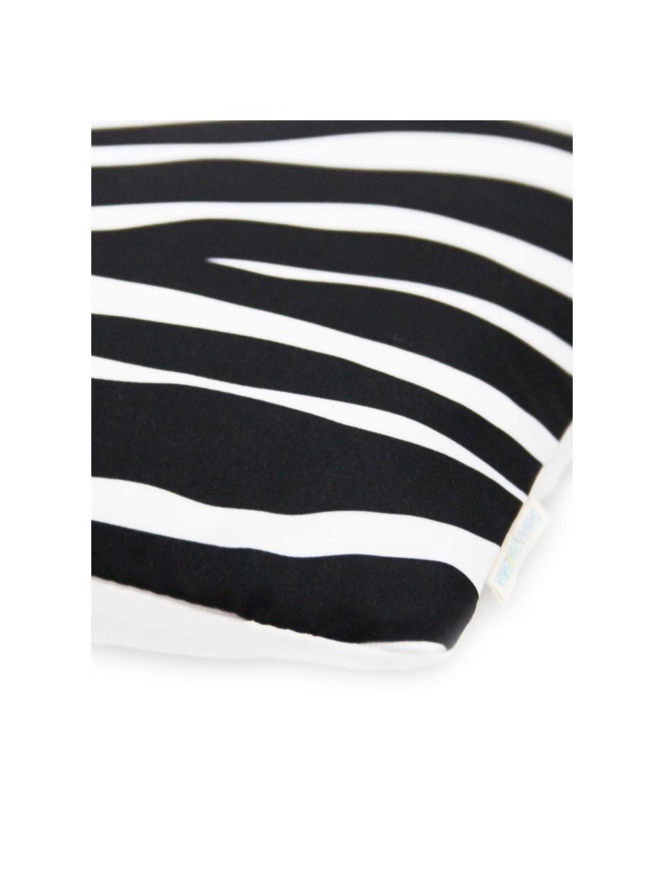 Funda de cojín Zebra Pattern, 100% poliéster, Blanco, negro, An 45 x L 45 cm