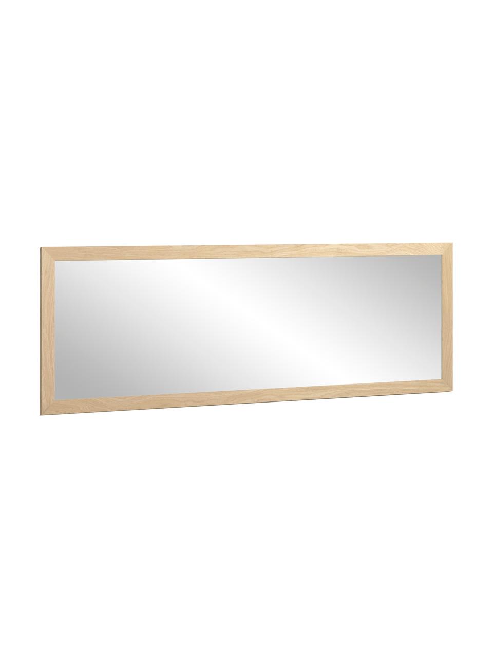 Eckiger Wandspiegel Wilany mit hellbraunem Holzrahmen, Rahmen: Holz, Spiegelfläche: Spiegelglas, Beige, B 53 x H 153 cm