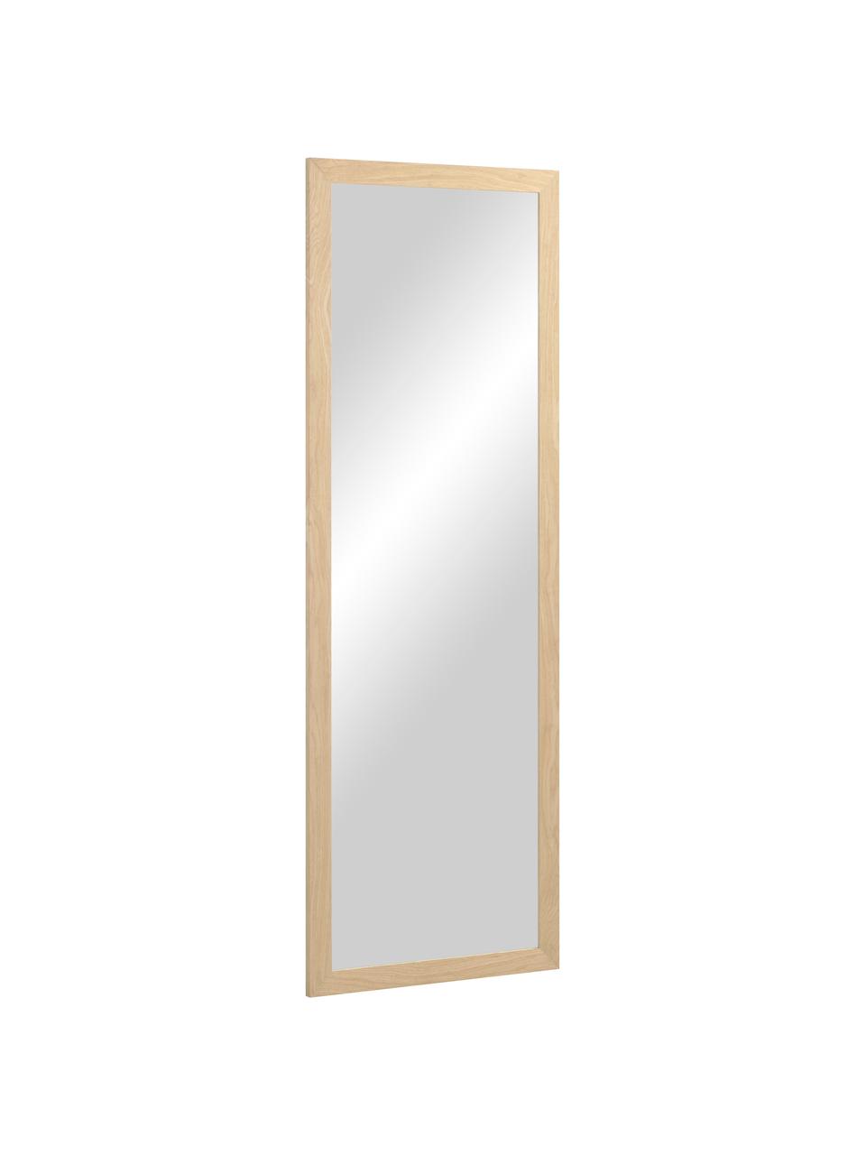 Eckiger Wandspiegel Wilany mit hellbraunem Holzrahmen, Rahmen: Holz, Spiegelfläche: Spiegelglas, Beige, B 53 x H 153 cm