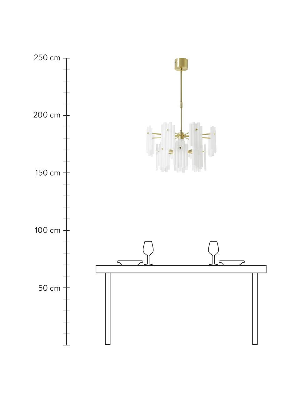Lampa wisząca LED Alenia, Biały, odcienie mosiądzu, Ø 61 x W 98 cm
