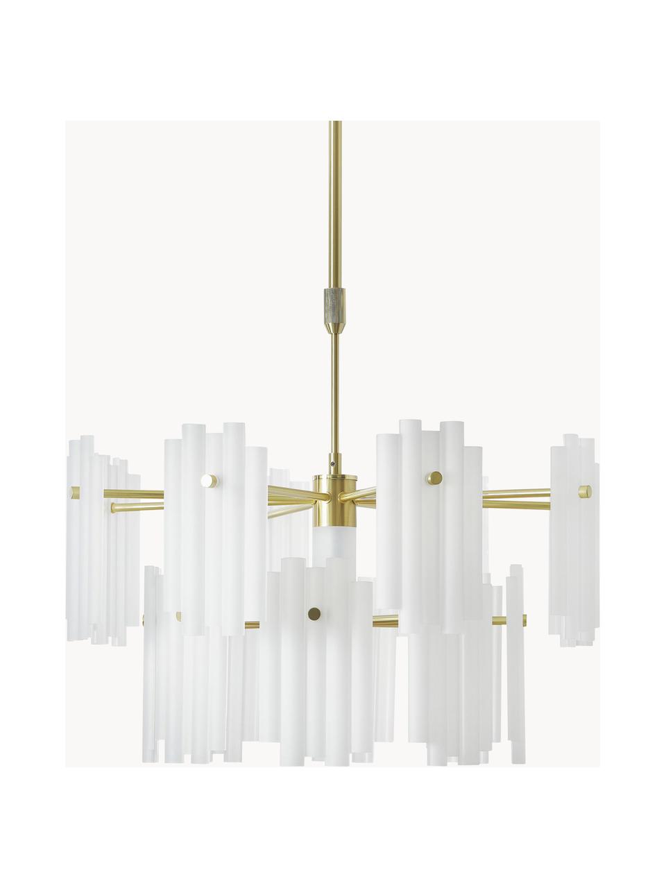 Grande suspension LED Alenia, Blanc, doré, Ø 61 x haut. 98 cm