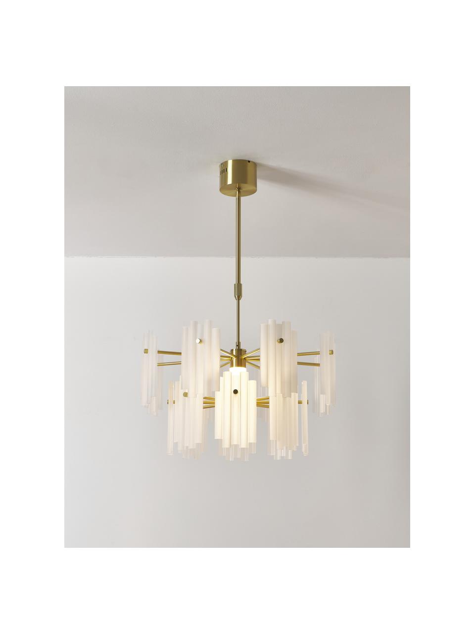 Grande suspension LED Alenia, Blanc, doré, Ø 61 x haut. 98 cm