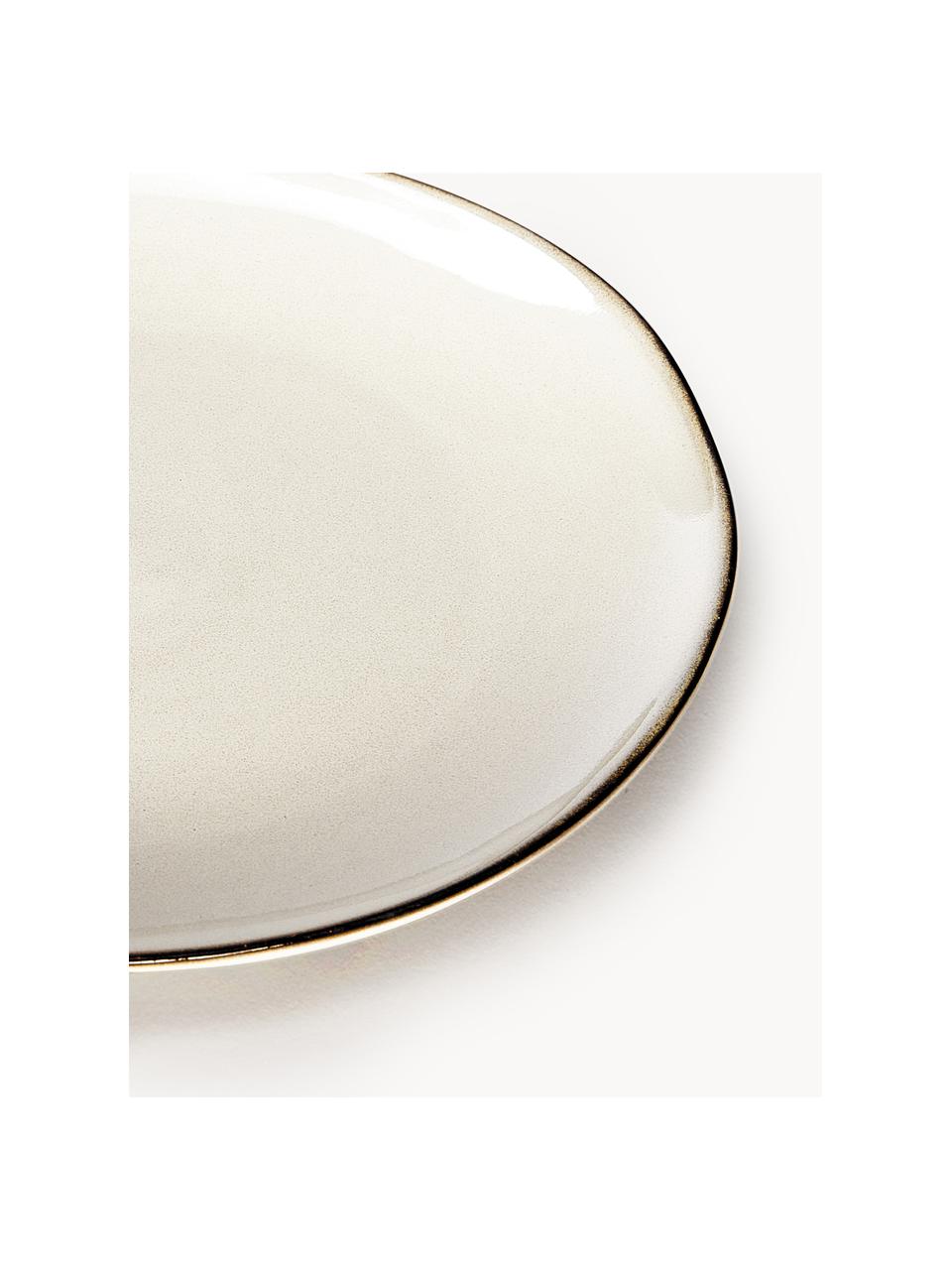 Piattino da dessert in gres beige fatto a mano Thalia 2 pz, Gres, Beige, Ø 23 x Alt. 3 cm