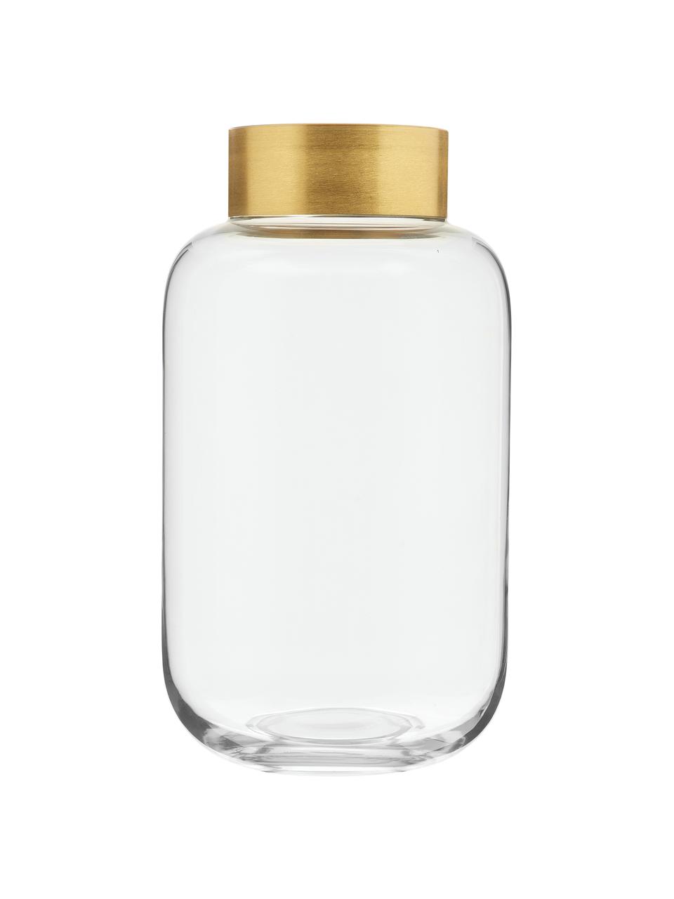 Glas-Vase Lori, Vase: Glas, Transparent, Goldfarben, Ø 16 x H 29 cm