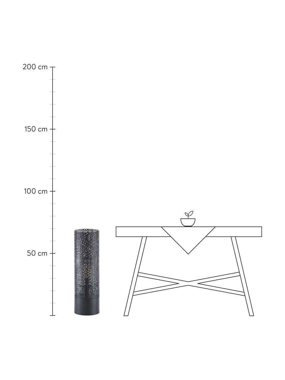 Grote vloerlamp Maison met stekker, Lamp: gepoedercoat metaal, Diffuser: glas, Zwart, Ø 24 x H 78 cm