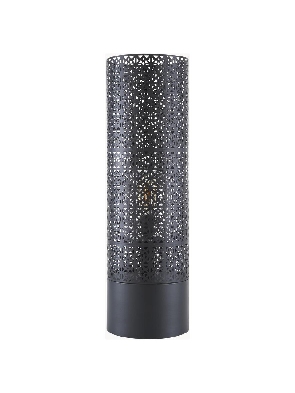 Grote vloerlamp Maison met stekker, Lamp: gepoedercoat metaal, Diffuser: glas, Zwart, Ø 24 x H 78 cm