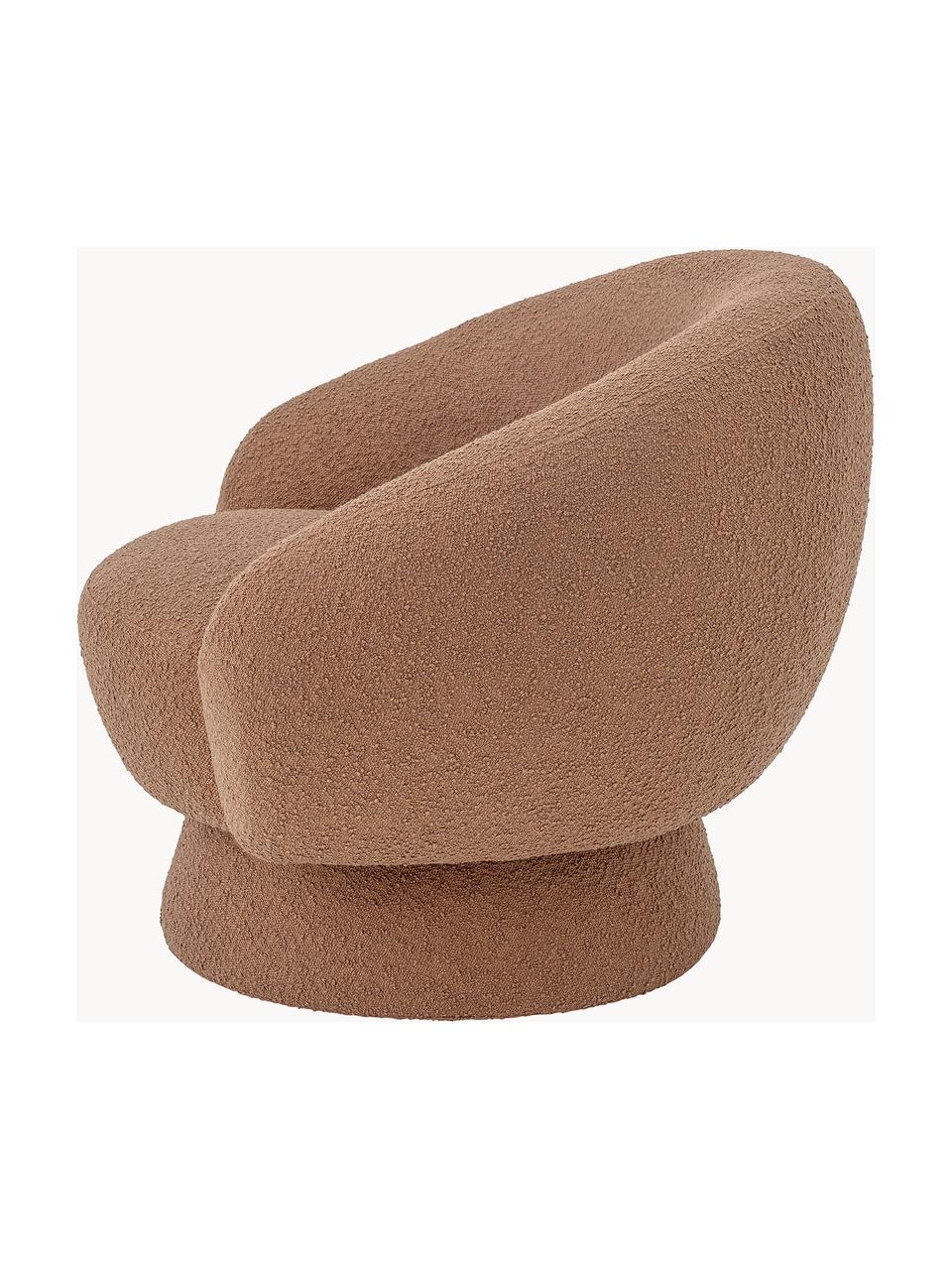 Bouclé loungefauteuil Ted, Bekleding: 95% polyester, 5% acryl D, Frame: grenenhout, multiplex, me, Bouclé lichtbruin, B 93 x H 82 cm