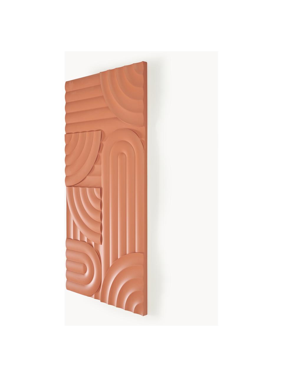 Sculpture murale Massimo, MDF, Terracotta, larg. 120 x haut. 60 cm