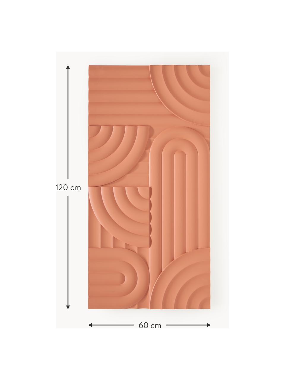 Decoración de pared Massimo, Tablero de fibras de densidad media (MDF), Terracota, An 120 x Al 60 cm