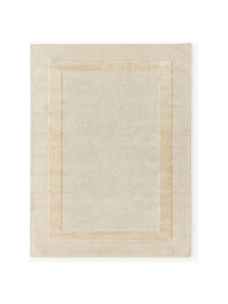 Handgewebter Baumwollteppich Dania mit Hoch-Tief-Struktur, 100 % Baumwolle, GRS-zertifiziert, Beige, B 80 x L 150 cm (Größe XS)