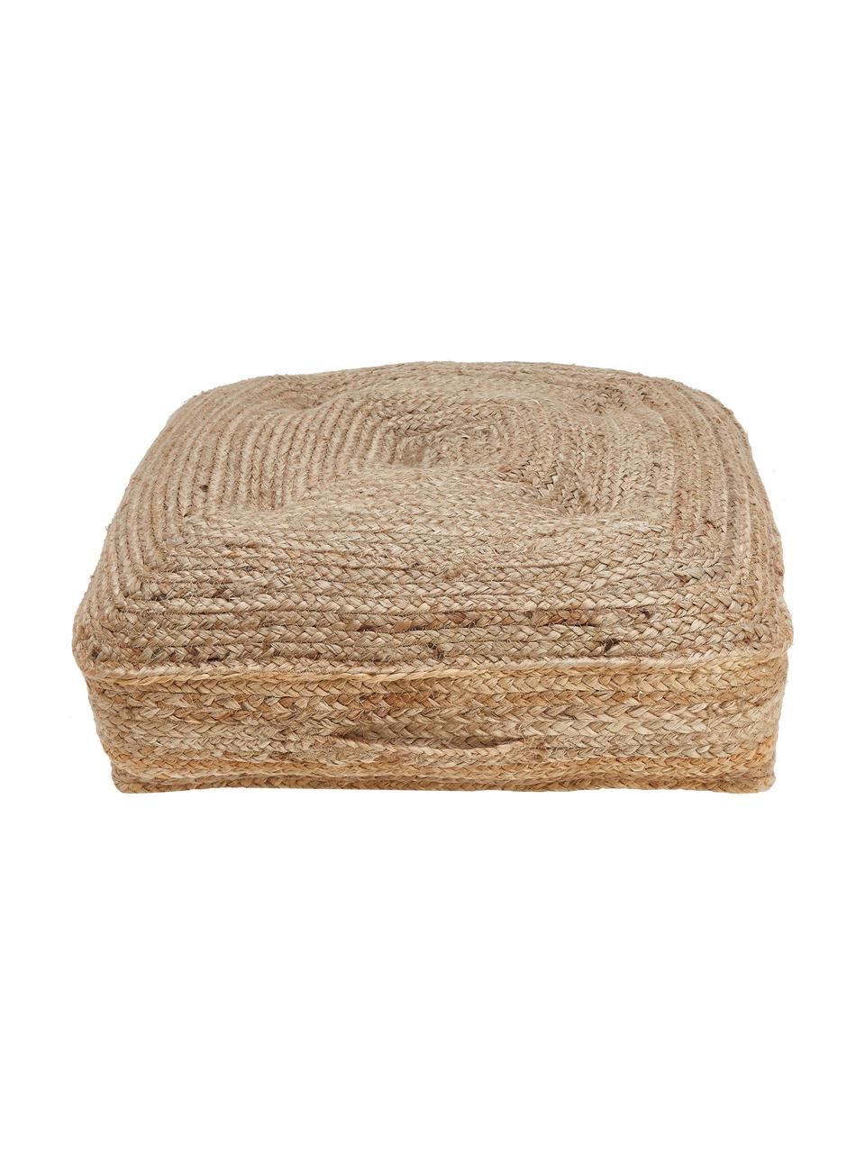 Jute-Bodenkissen Ural, Vorderseite: Jute, Rückseite: Baumwolle, Jute, B 60 x H 13 cm