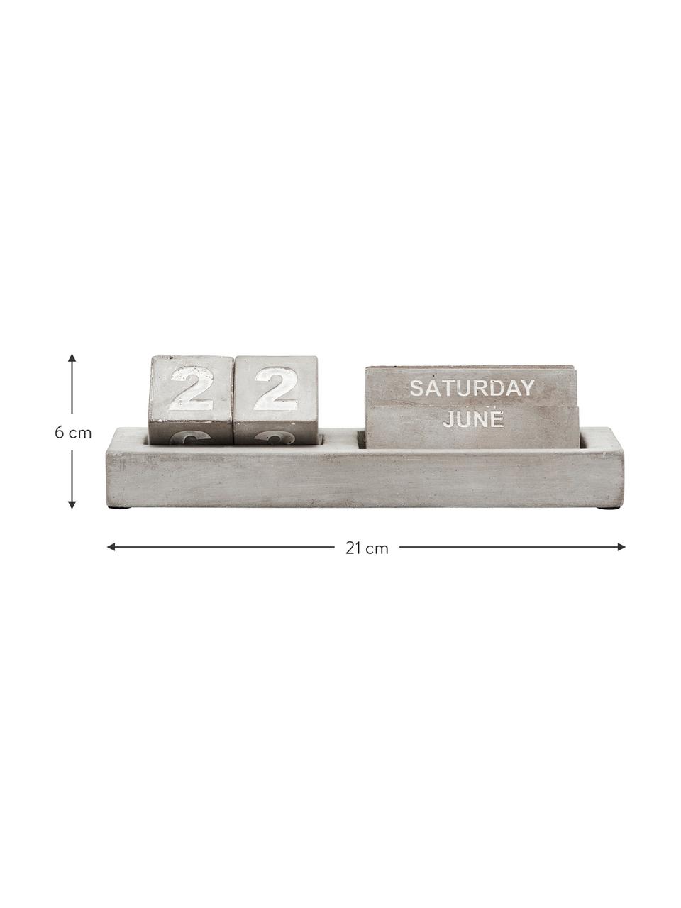 Kalender Eternety, Beton, Grau, Weiß, B 21 x H 6 cm
