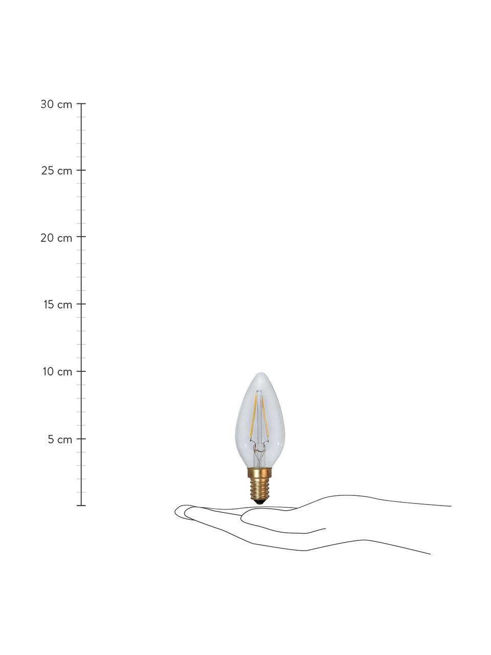 E14 Leuchtmittel, 120lm, warmweiß, 1 Stück, Leuchtmittelschirm: Glas, Leuchtmittelfassung: Aluminium, Transparent, Ø 4 x H 10 cm