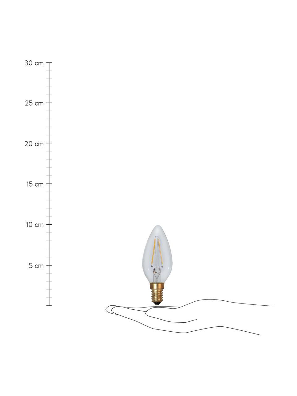 E14 peertje, 120lm, warmwit, 1 stuk, Peertje: glas, Fitting: aluminium, Transparant, Ø 4 x H 10 cm