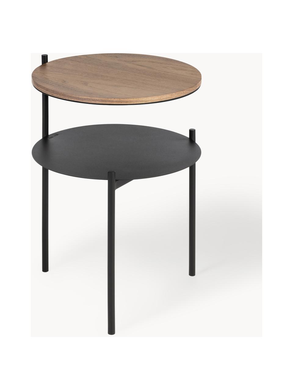 Drevený nočný stolík Tu, Čierna, tmavé drevo, Ø 40 x V 52 cm