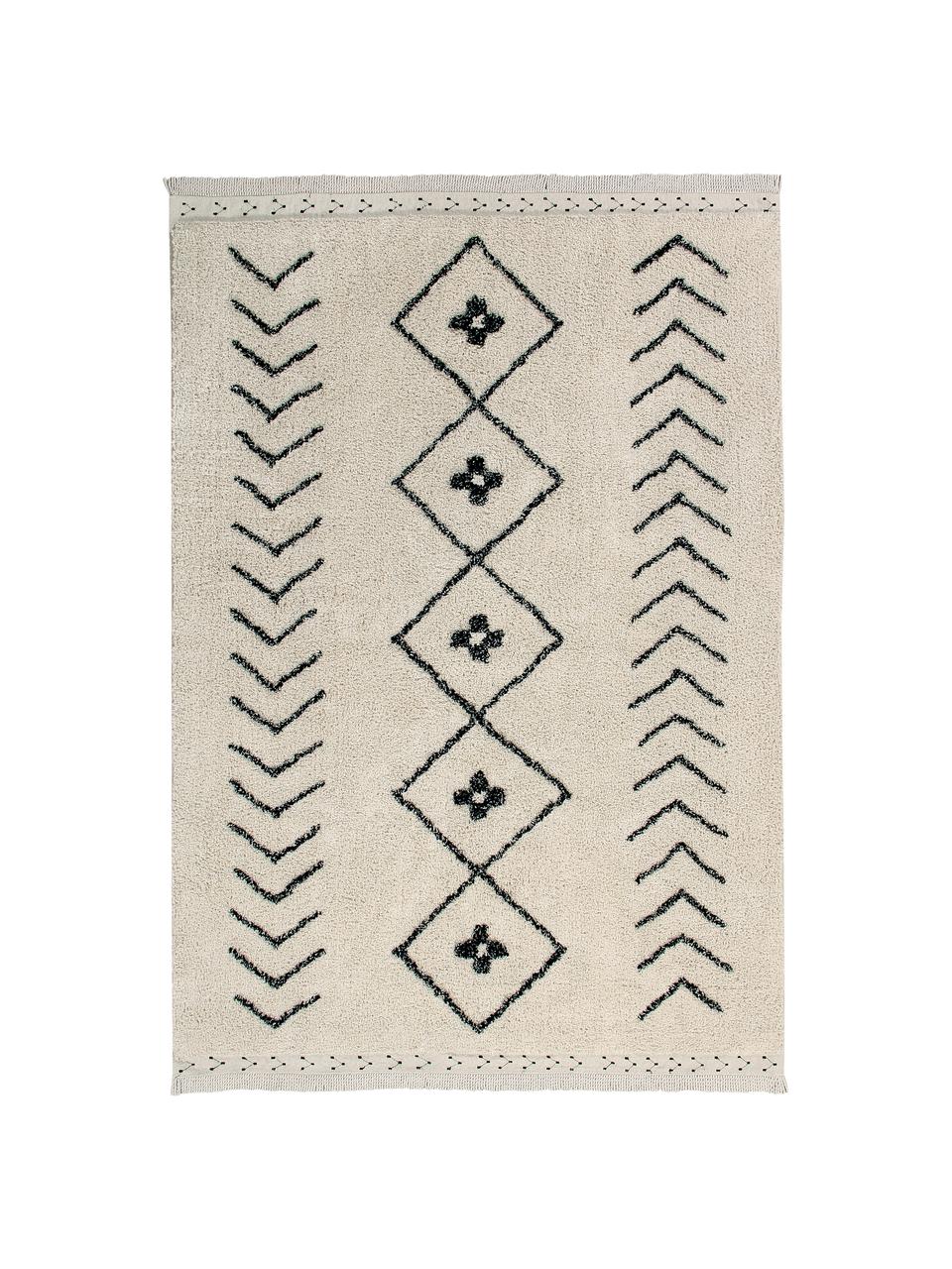 Tapis berbère beige Barber, Brun clair, noir