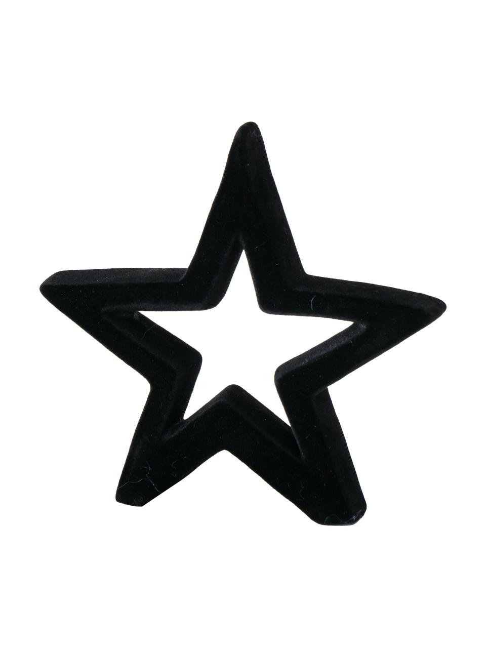 Étoiles décoratives Mido, haut. 14 cm, 2 élém., Terre cuite, Noir, larg. 14 x haut. 14 cm
