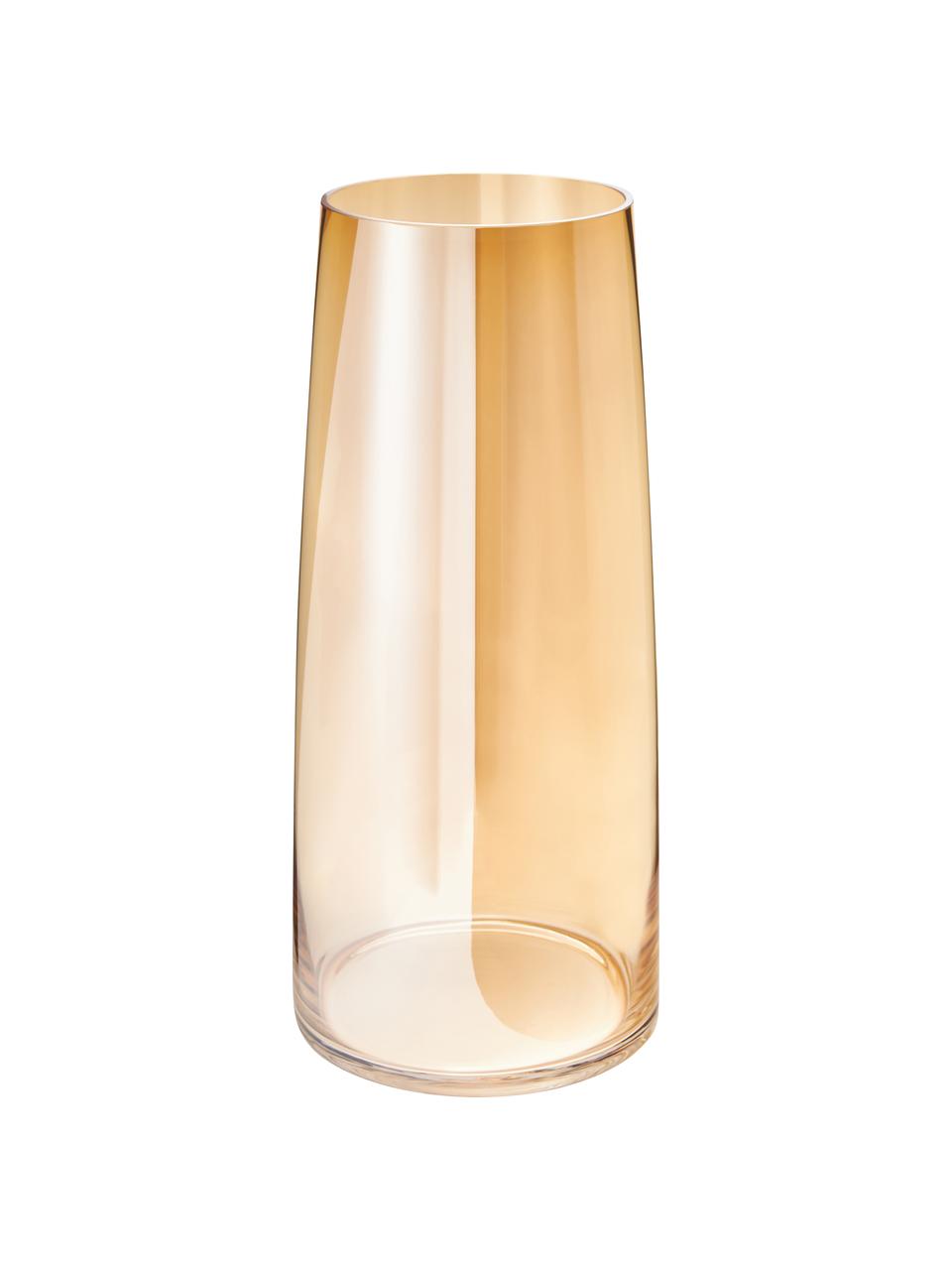 Grand vase soufflé bouche couleur ambre Myla, Verre, Ambré, Ø 18 x haut. 40 cm