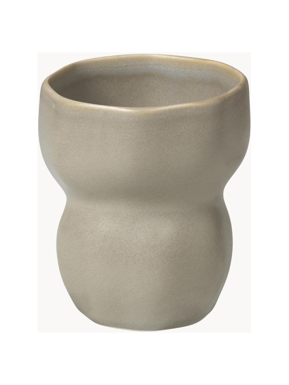 Taza con forma orgánica artesanal Limfjord, 350 ml, Cerámica de gres, Gris claro, Ø 9 x Al 11 cm, 350 ml