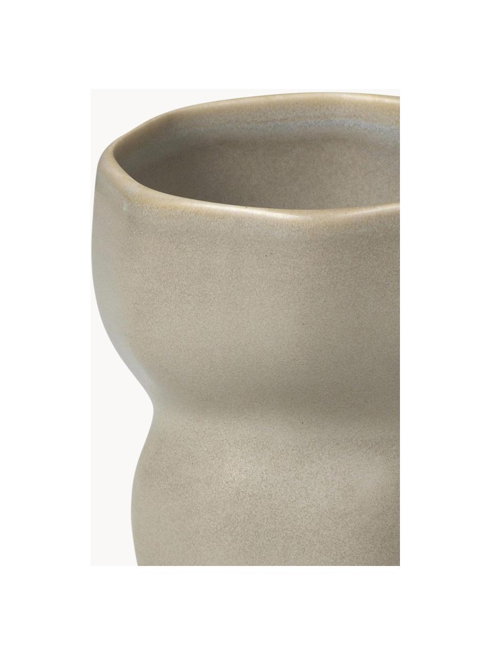 Taza con forma orgánica artesanal Limfjord, 350 ml, Cerámica de gres, Gris claro, Ø 9 x Al 11 cm, 350 ml