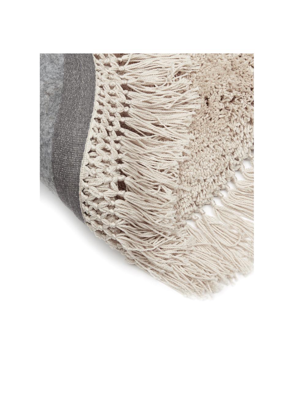Okrúhly koberec s vysokým vlasom a strapcami Dreamy, Béžová, Ø 150 cm (veľkosť M)